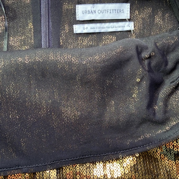 Urban Outfitters gold sequin mini dress with spaghetti straps. Size S - Picture 9 of 10